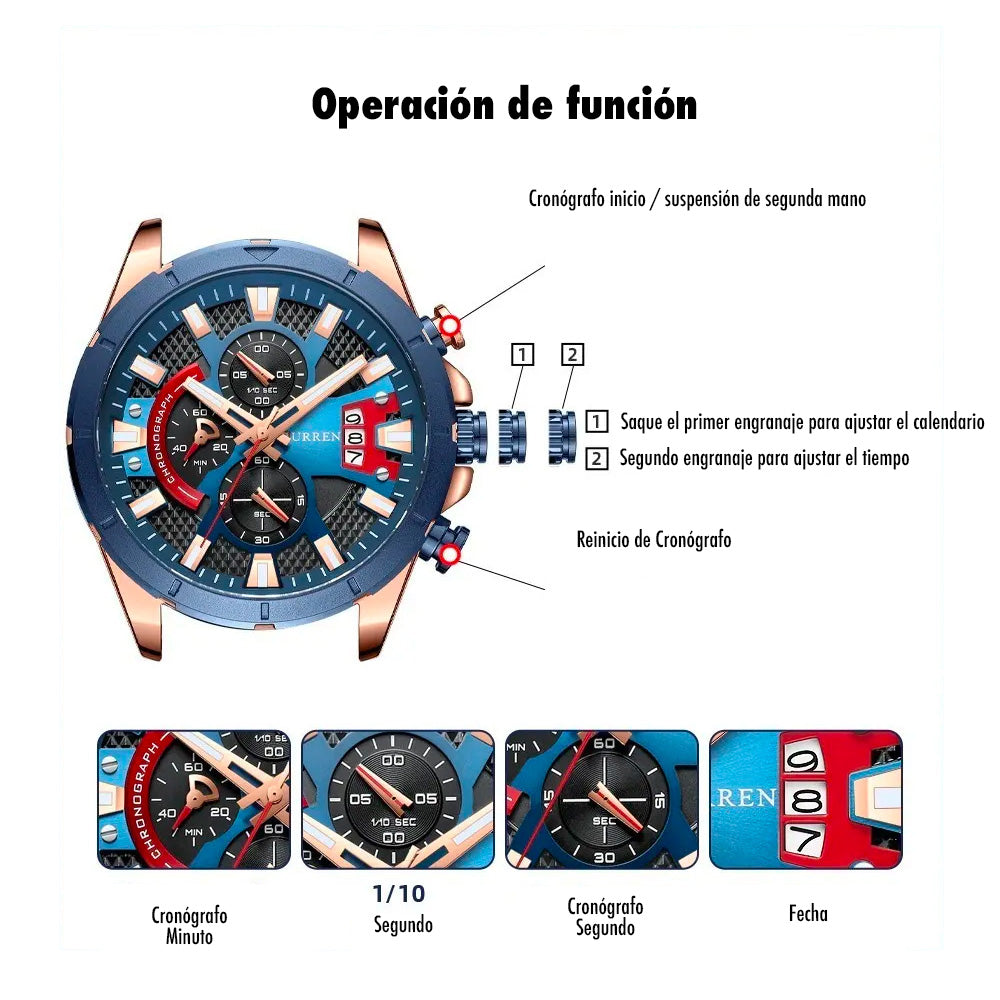 NUEVO RELOJ CURREN 8401 DE CUARZO Y ACERO INO